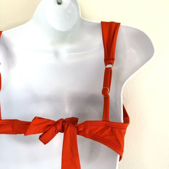 NWT Kenneth Cole V-Neck Plunge Chain Link Bikini Beach Swimsuit Top Small - Picture 8 of 10